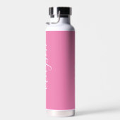Vertical Name, White Script, Pink Trinkflasche (Rechts)