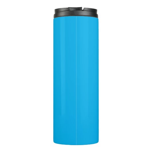 Vertical Name, White Script, Sky Blue Thermosbecher (Rückseite)