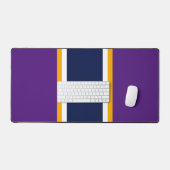 Vertical Navy Gelbe Streifen auf Lila Schreibtischunterlage (Tastatur & Maus)