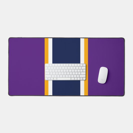 Vertical Navy Gelbe Streifen auf Lila Schreibtischunterlage (Tastatur & Maus)