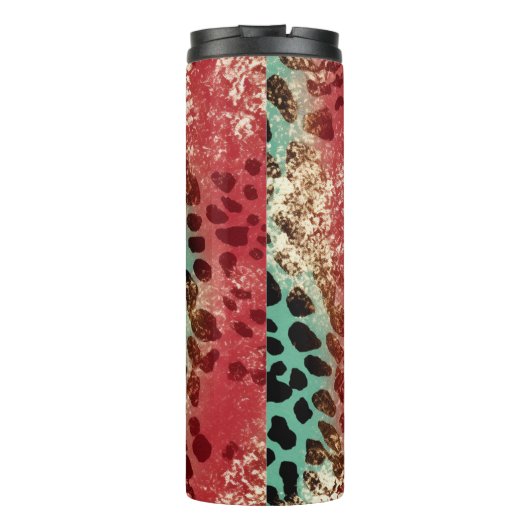 Vertical Panel Animal Print Collage Thermosbecher (Rückseite)