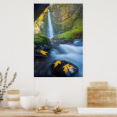 Vertical panorama view of Tunnel Falls Poster (Küche)