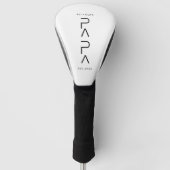 Vertical Papa Script with Kids Name Father's Day Golf Headcover (Vorderseite)