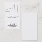 Vertical Park Avenue Monogram Trendy Business Card Visitenkarte (Vorne/Hinten)