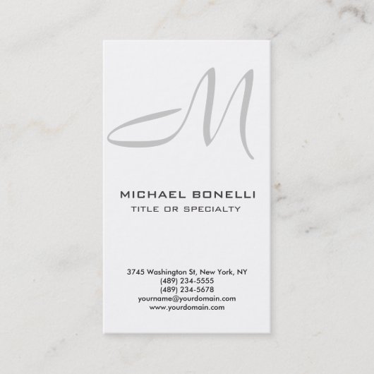 Vertical Park Avenue Monogram Trendy Business Card Visitenkarte (Vorderseite)