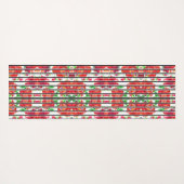 Vertical patterned fabric showcasing red flowers yogamatte (Rückseite (Horizontal))