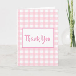 Vertical Pink Gingham Danke, dass Sie die Karte er