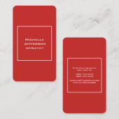 Vertical Red Modern Stylish Trendy Minimalist Visitenkarte (Vorne/Hinten)