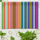 Vertical Retro Stripes Colorful Geschirrtuch (Gefaltet)