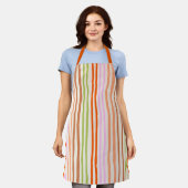 Vertical Retro Stripes Handdrawn Schürze (Getragen)