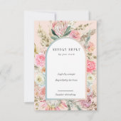 Vertical RSVP-Karte mit Bohemischem Tropenschwarz RSVP Karte (Vorderseite)