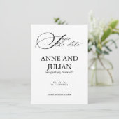 Vertical Save the date card with Back photo (Stehend Vorderseite)