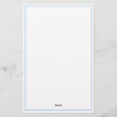 Vertical Simple Dusty Blue Border Name Stationery Briefpapier (Rückseite)