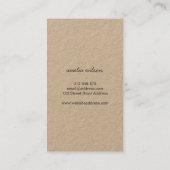 Vertical Simple Rustic Homemade With Love Kraft Visitenkarte (Rückseite)