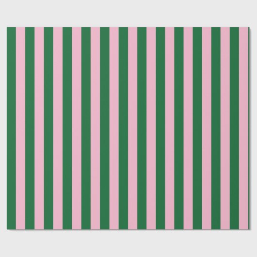 Vertical Stripe Pattern in Pink and Green Geschenkpapier (Flach)