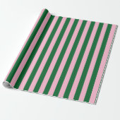 Vertical Stripe Pattern in Pink and Green Geschenkpapier (Ungerollt)