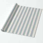 Vertical Stripe Pattern Light Blue-Gray and Cream Geschenkpapier (Ungerollt)