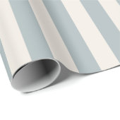 Vertical Stripe Pattern Light Blue-Gray and Cream Geschenkpapier (Rolleneckpunkt)