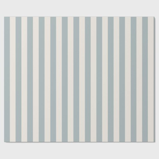 Vertical Stripe Pattern Light Blue-Gray and Cream Geschenkpapier (Flach)