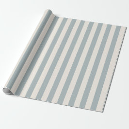 Vertical Stripe Pattern Light Blue-Gray and Cream Geschenkpapier