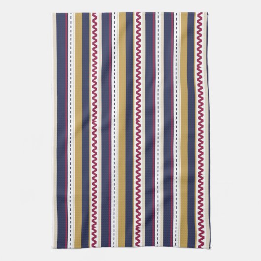 vertical striped fabric featuring a pattern of blu geschirrtuch (Vertikal)