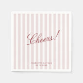 Vertical Stripes blush Pink Moderne Hochzeitsnahru Serviette (Vorderseite)