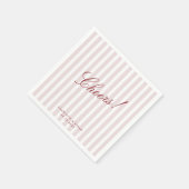 Vertical Stripes blush Pink Moderne Hochzeitsnahru Serviette (Ecke)