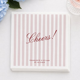 Vertical Stripes blush Pink Moderne Hochzeitsnahru Serviette