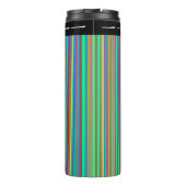 Vertical Stripes Green Pink Orange NAME Spaß verti Thermosbecher (Rückseite)