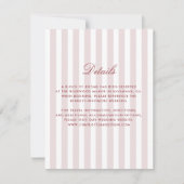 Vertical Stripes in Rosa Moderne Hochzeitdetails Einladung (Vorderseite)