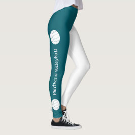 vertical text ANY color volleyball team name Leggings