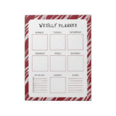 Vertical Undated Weekly Planner with Red Border Notizblock (Rotiert)