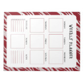 Vertical Undated Weekly Planner with Red Border Notizblock (Vorderseite)