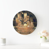 Verticity Fantasy Futuristic City Große Wanduhr (Zuhause)