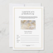 Verticle Certificate of Authenticity for Artwork Einladung (Vorderseite)