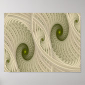 Vertigo Abstrakte grüne Spirale Poster (Vorne)