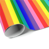 Vertikal: Acht Strip-Regenbogenfarben Geschenkpapier (Rolleneckpunkt)