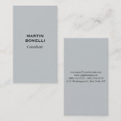 Vertikal attraktive Grau Moderne Visitenkarte (Vorne/Hinten)