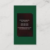 Vertikal aufwärts Forest Green Brown Red Business Visitenkarte (Rückseite)