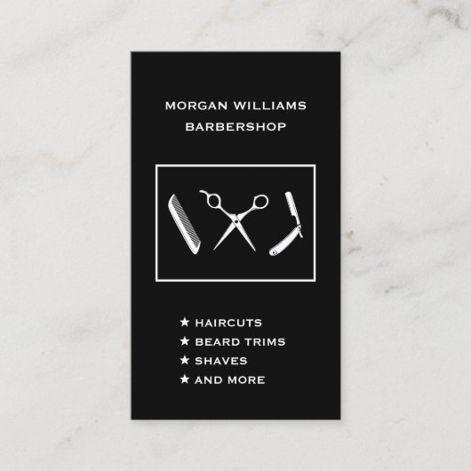 Vertikal Barbershop Barber Hair Shave Social Media Visitenkarte (Vorderseite)