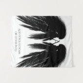 Vertikal BLACK ANGEL WINGS Monogram Wandteppich (Vorderseite (Horizontal))