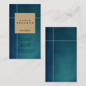 Vertikal, blau, Beige Streifen Einzigartige Visite Visitenkarte (Vorne/Hinten)