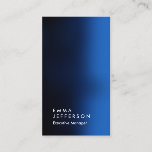 Vertikal blau scharf beruflich schlicht visitenkarte (Vorderseite)