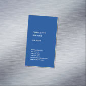 Vertikal Blau Trendy Minimalistisch Elegant Einfac Magnetische Visitenkarte (Beispiel)