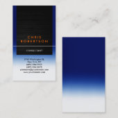 Vertikal blaue Orange-Holzmuster-Visitenkarte Visitenkarte (Vorne/Hinten)