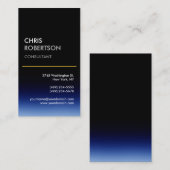 Vertikal blaue schwarze attraktive Visitenkarte (Vorne/Hinten)