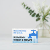 Vertikal blaue Wasserleitungen Visitenkarte (Stehend Vorderseite)