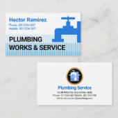 Vertikal blaue Wasserleitungen Visitenkarte (Vorne/Hinten)