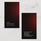 Vertikal dunkelrote Fliesen schlichter Manager Visitenkarte (Vorne/Hinten)