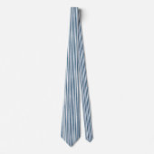 Vertikal dünner Pinstripe Blau Streifen Neck Tie Krawatte (Vorderseite)